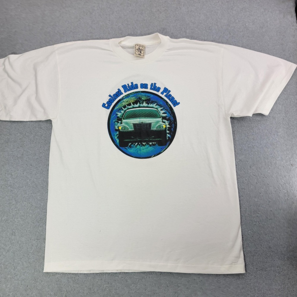 Vintage Alore Shirt Mens XL White Coolest Ride On The Planet PT Cruiser Graphic